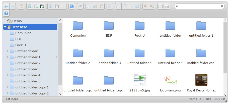 elFinder - file manager for web - Opera